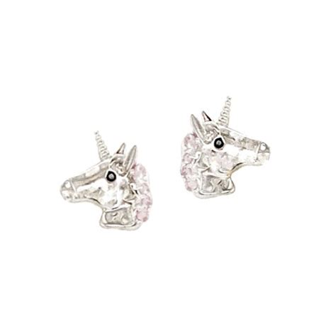 White Gold Unicorn Earrings
